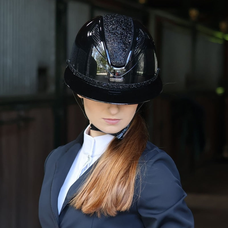 Lami-cell Amelia Mips Glossy Glitter Ridhjälm Svart