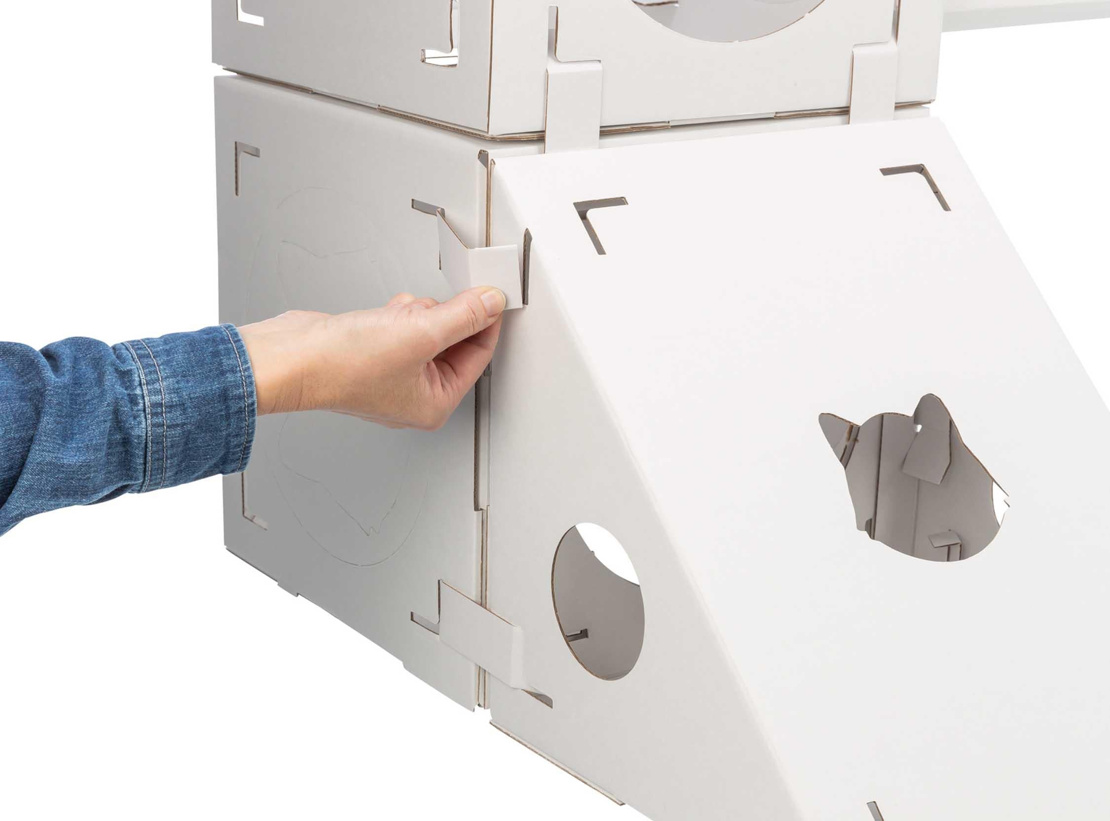 (BV)Finca Felice kattmöbel, wellpapp, 125 × 62 × 62 cm, vit