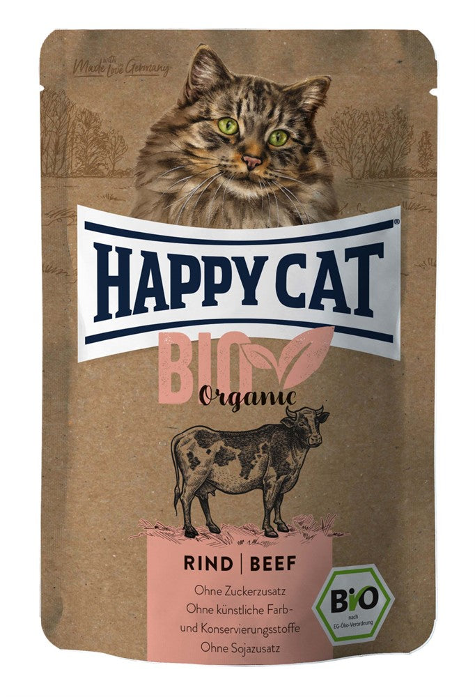 HappyCat våt, Bio Organic, nötkött, 85g