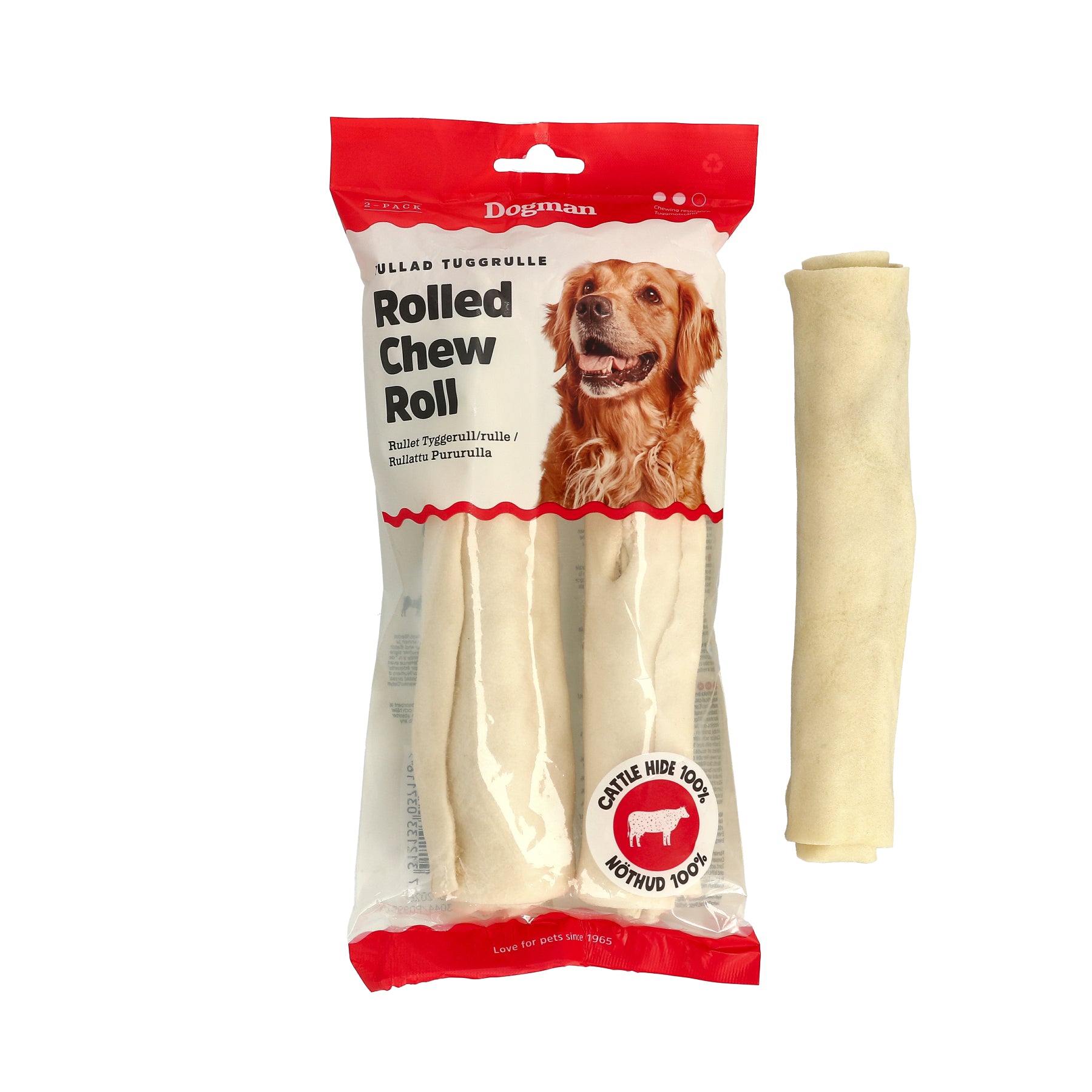 Dogman Tuggrulle Rullad 2p Vit 20cm