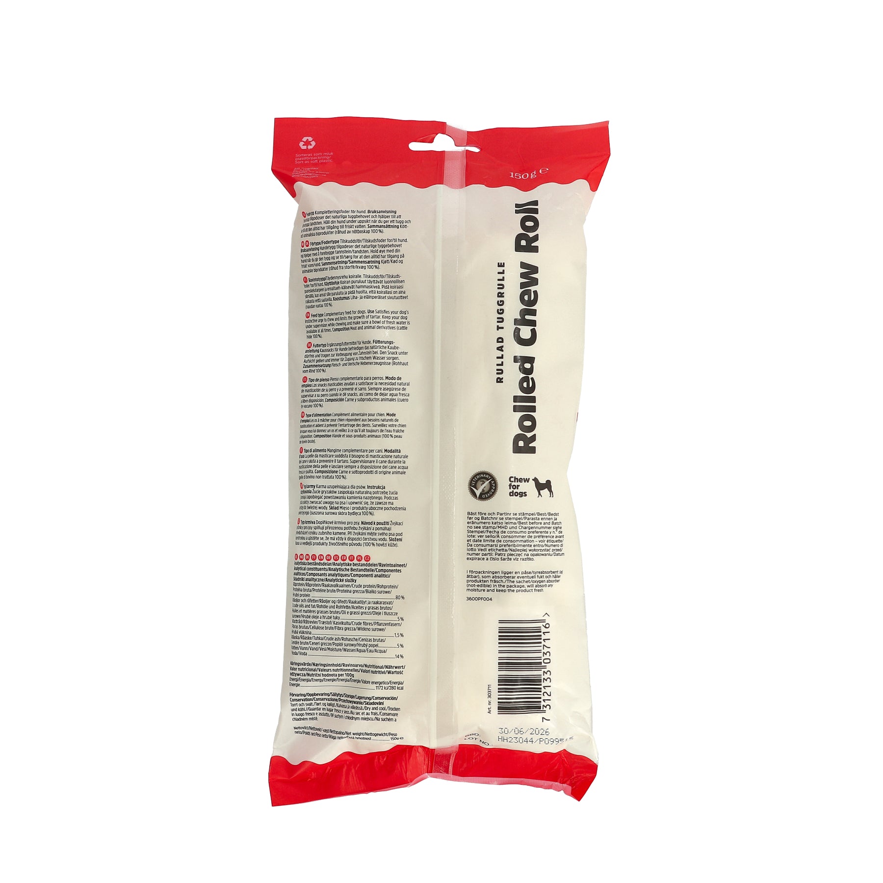 Dogman Tuggrulle Rullad 2p Vit 20cm