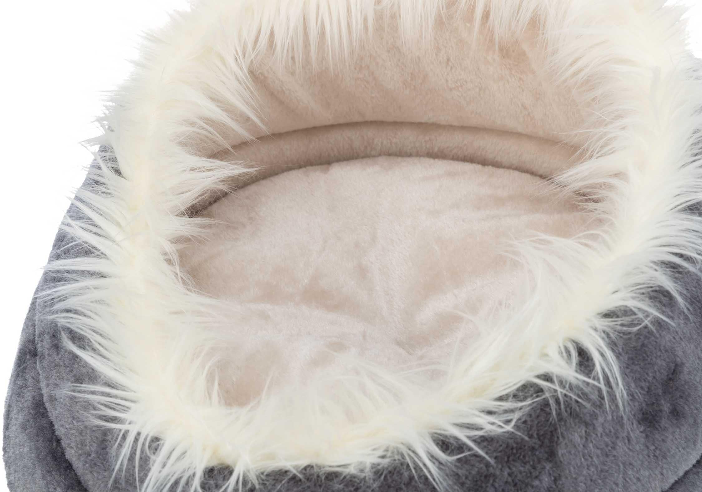 Minou bädd, rund, ø 47 × 26 cm, grå/ljusgrå