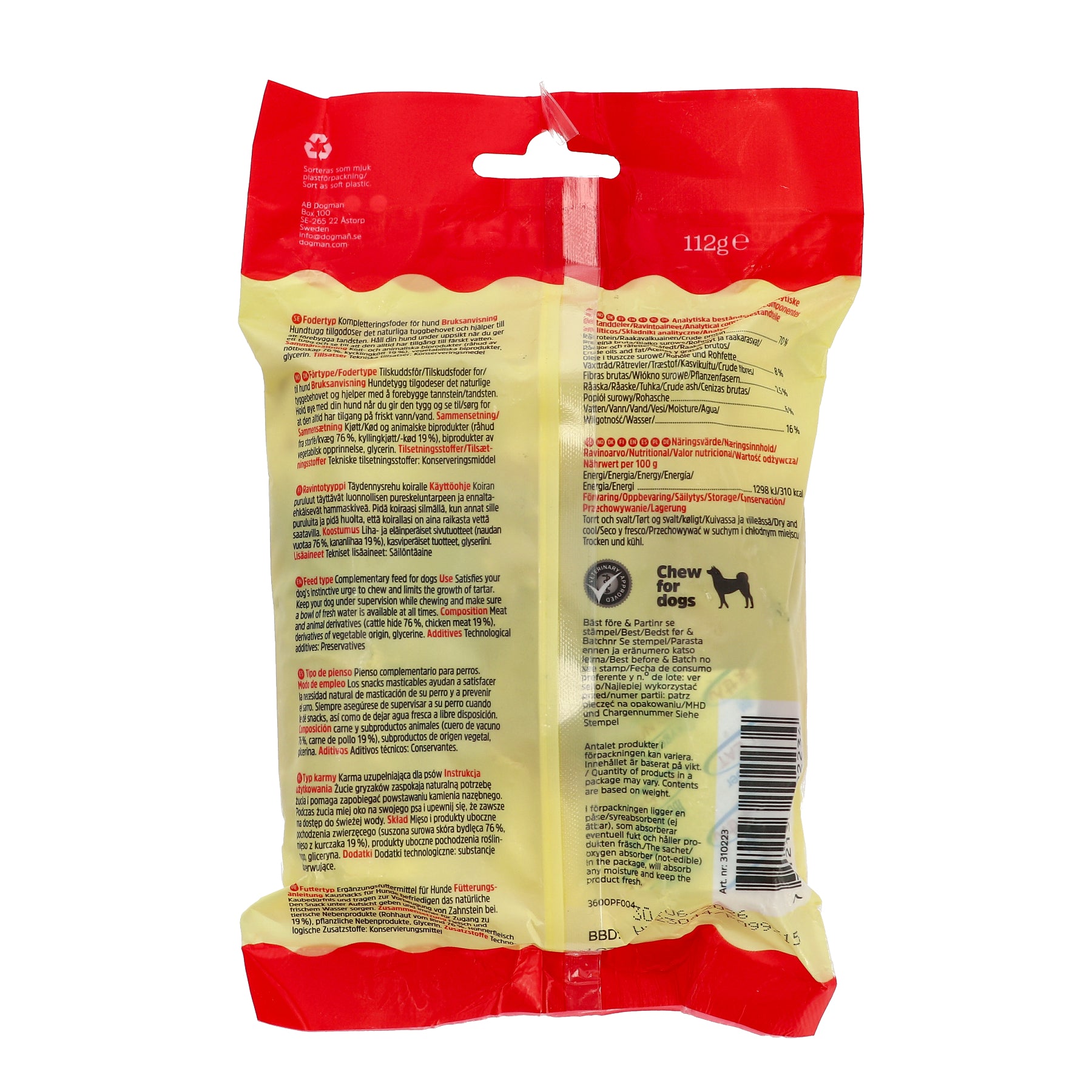 Dogman Tuggrullar med Kyckling 3p Vit 10cm