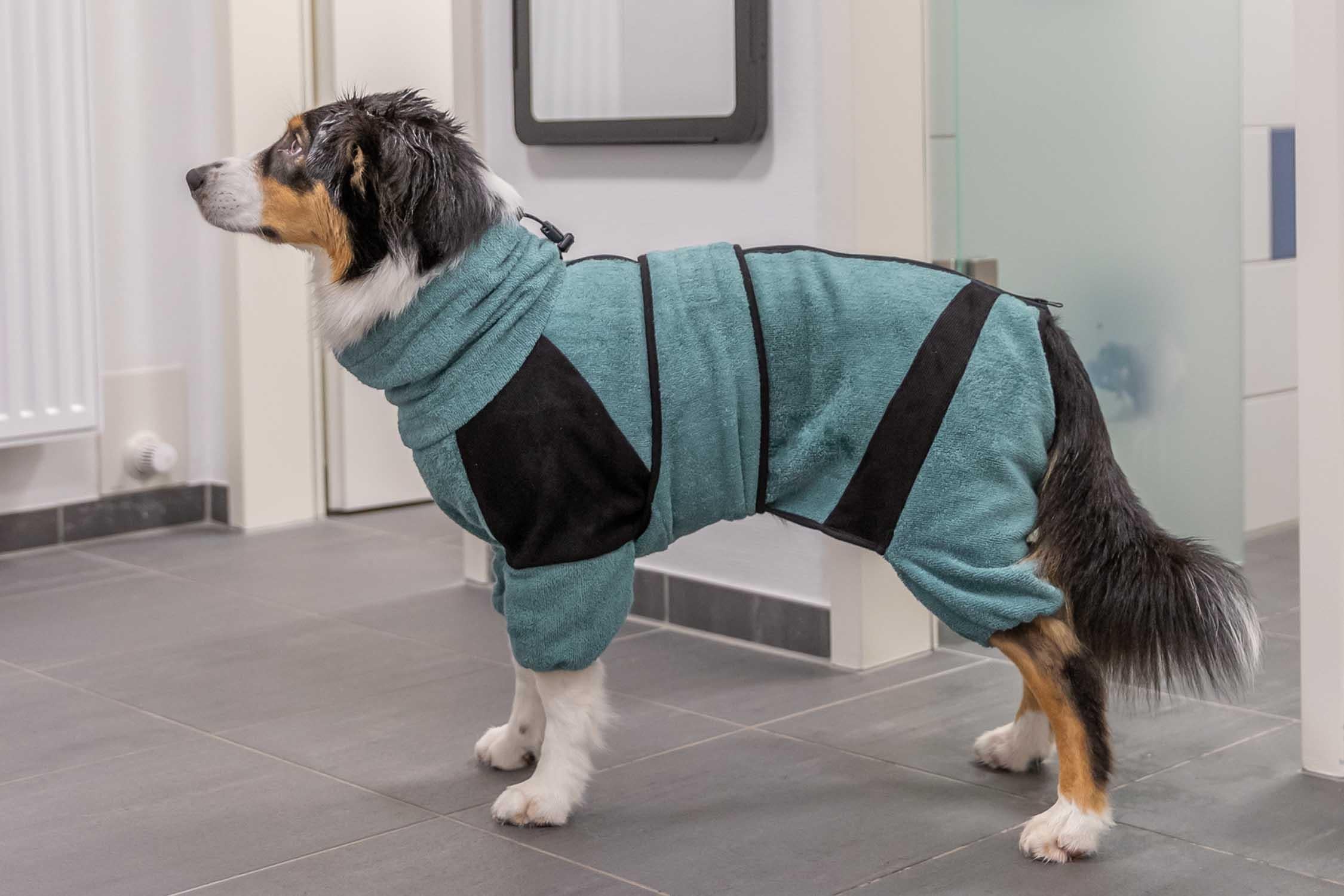 Badrock och hemoverall, XS: 30 cm, petrol