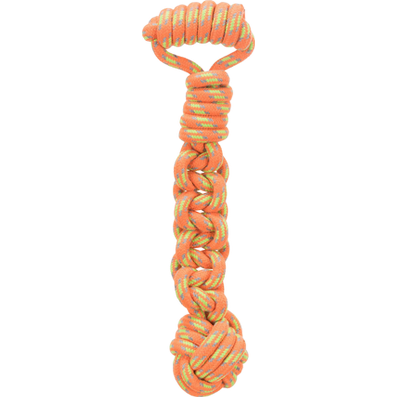 Trixie Playing Rope With Woven-In Ball Braid