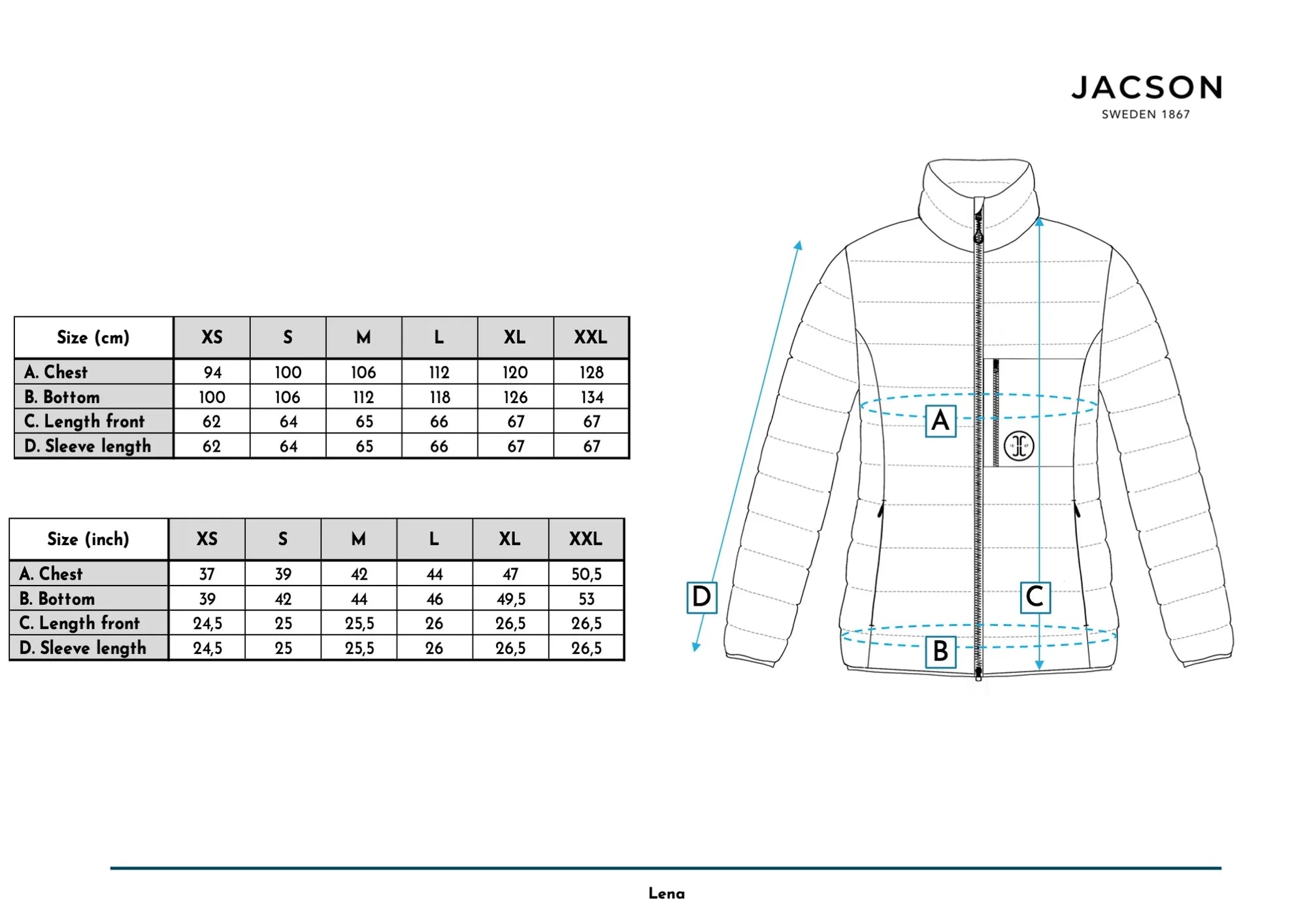 Jacson Lena Jacka Svart