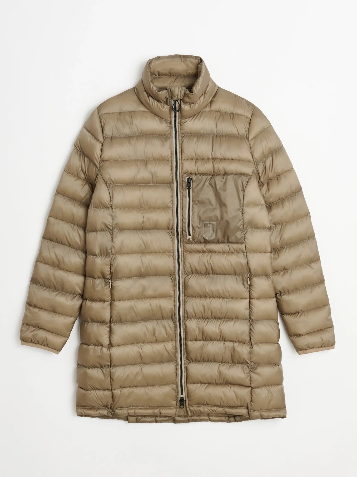 Lättviktsjacka för ryttare med dunliknande syntetisk fyllning och ridsprund, designad för att fästas på softshelljackan "Bodil".