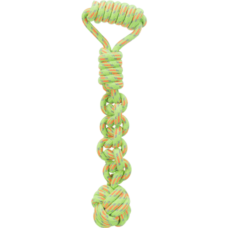 Trixie Playing Rope With Woven-In Ball Braid