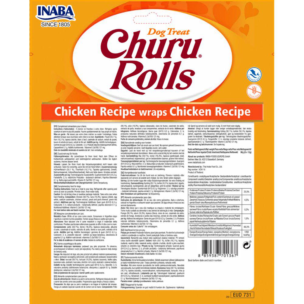 Churu Dog Rolls Chicken 8St