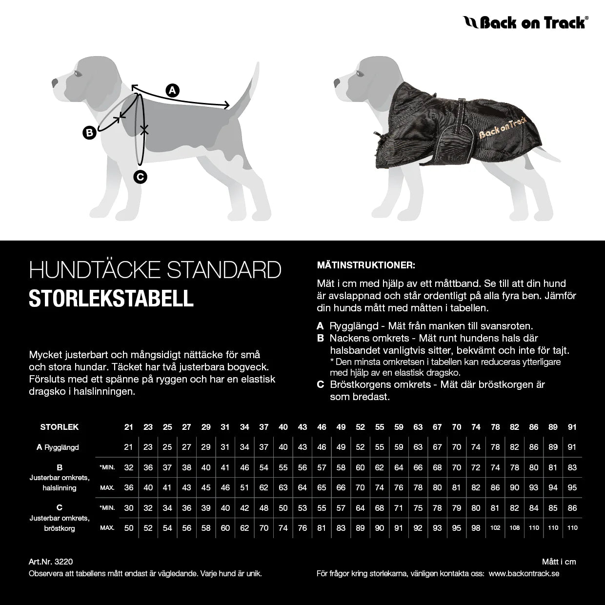 Back on track Standard Hundtäcke Svart