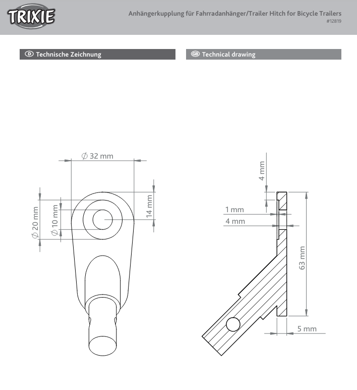 Trixie Cykelvagn För Hund