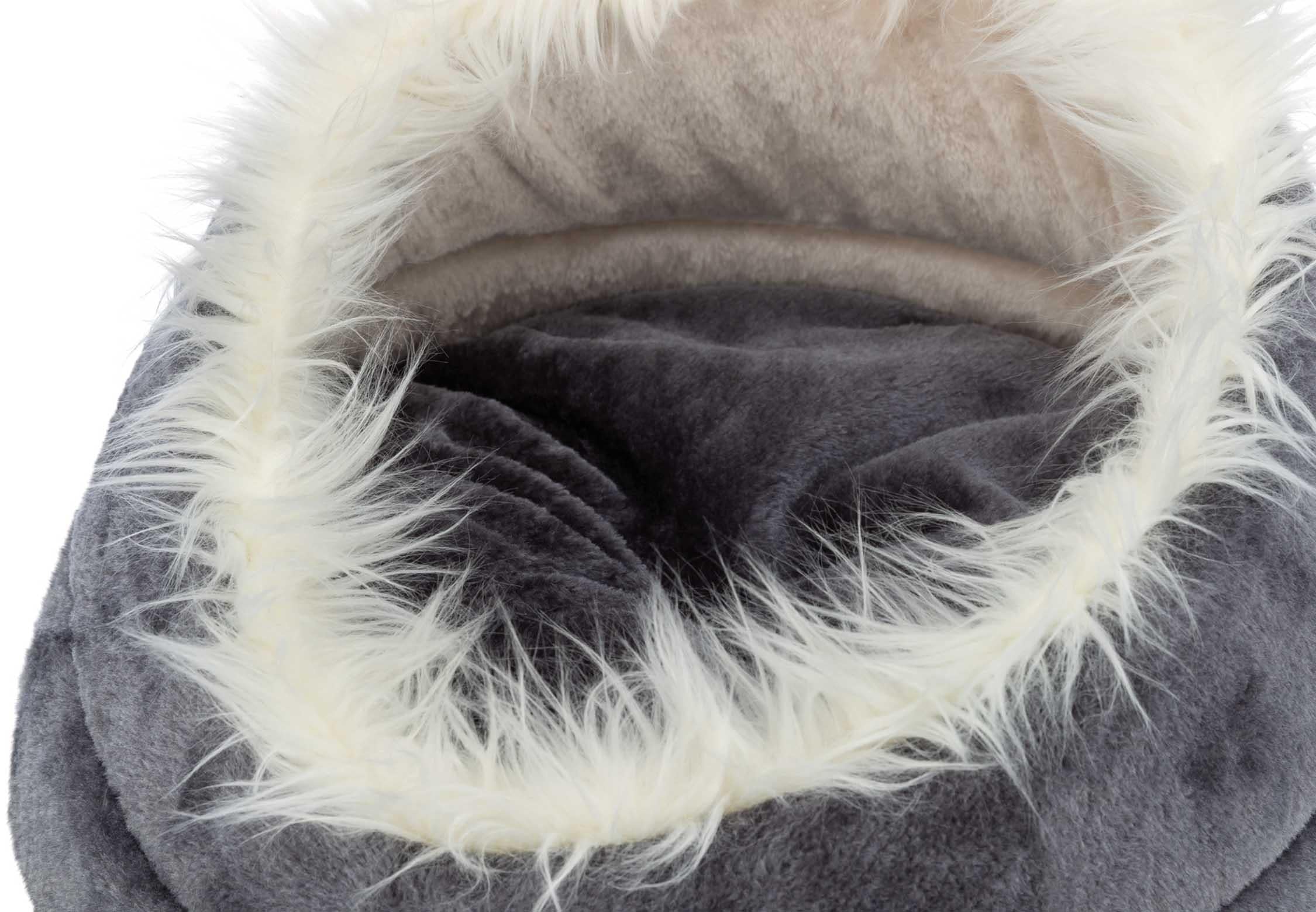 Minou bädd, rund, ø 47 × 26 cm, grå/ljusgrå