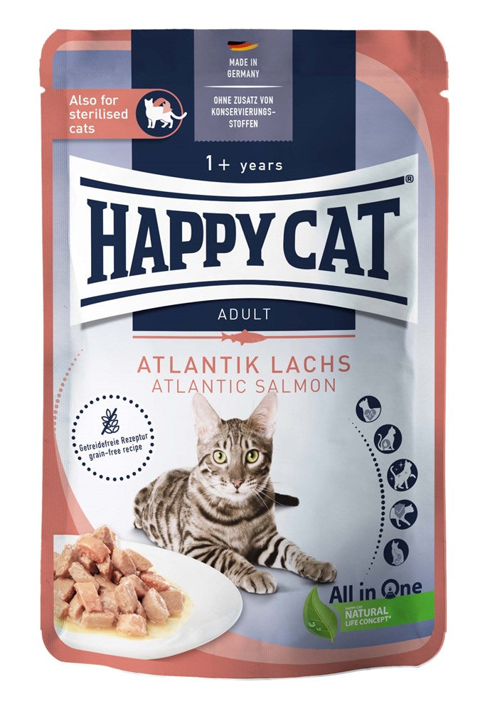 HappyCat våt/sås, atlantlax, 85 g