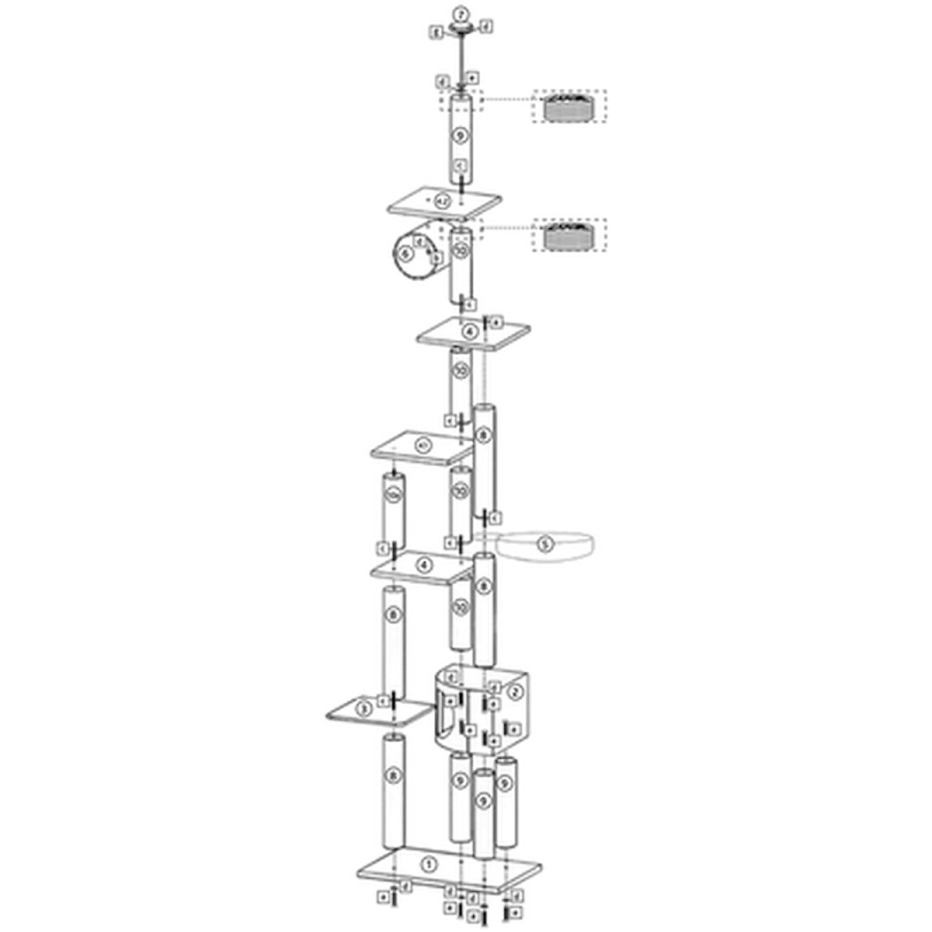 Trixie Klösmöbel Madrid 245-270 cm Grå