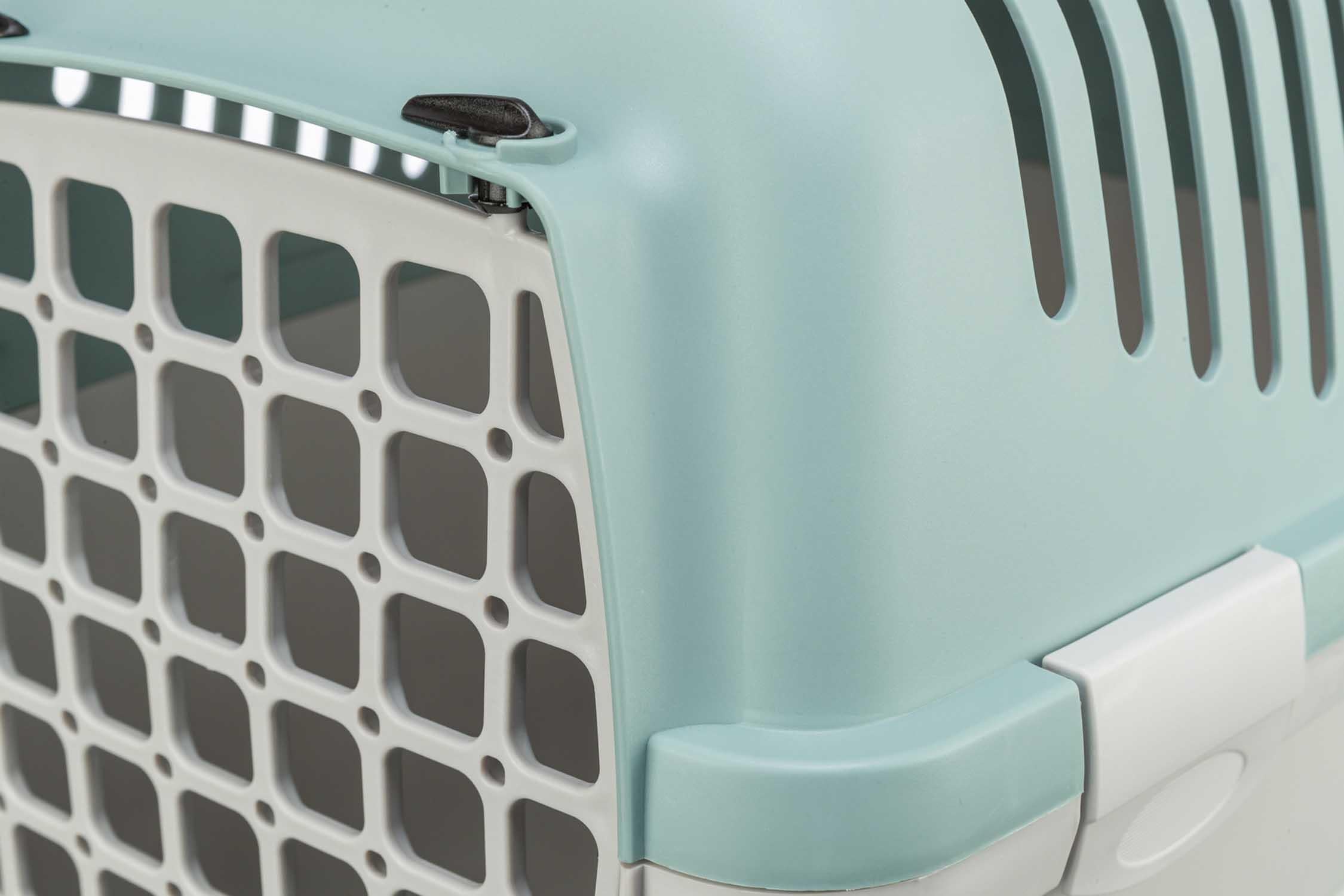 Transportbur Capri 2, XS-S: 37 × 34 × 55 cm, ljusgrå/sage