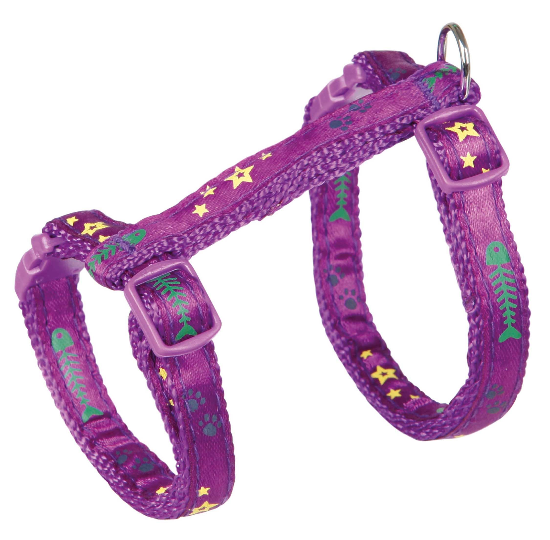 Kattsele+koppel, 23-39 cm/10 mm. 120 cm. Motiv, bl. färger