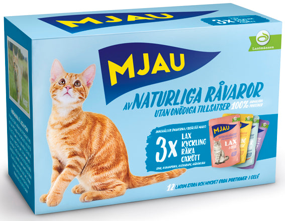 Mjau kött&fisk gelé multipack 12*85g