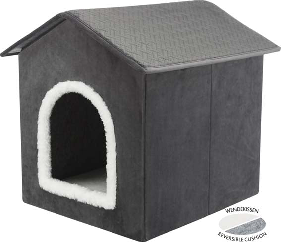 Livia cave, 38 × 41 × 44 cm, mörkgrå/vit