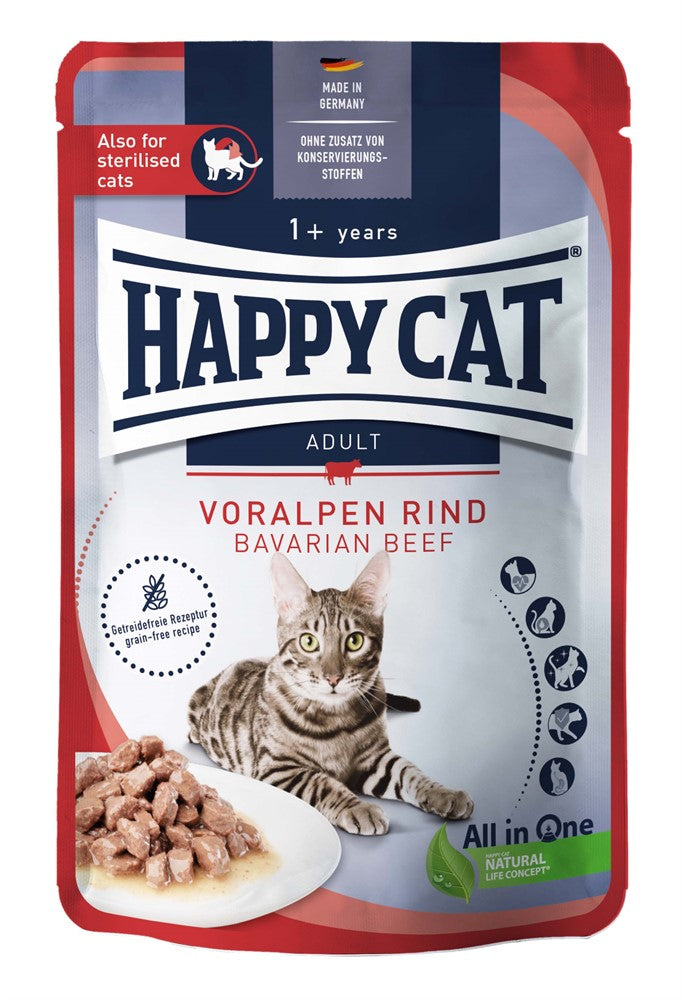 HappyCat våt/sås, nötkött, 85 g