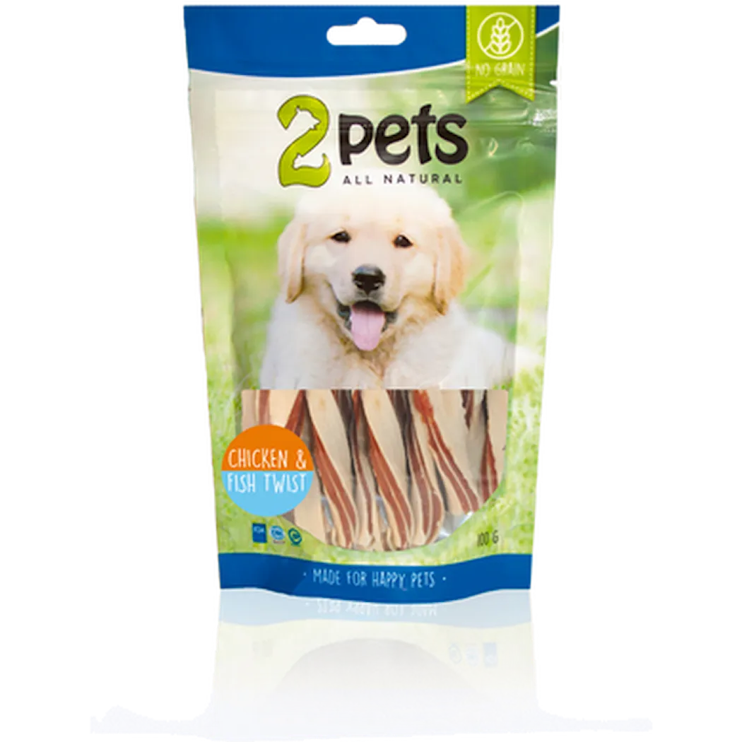 2pets Dogsnack Chicken & Fish Twist - Dog Treat