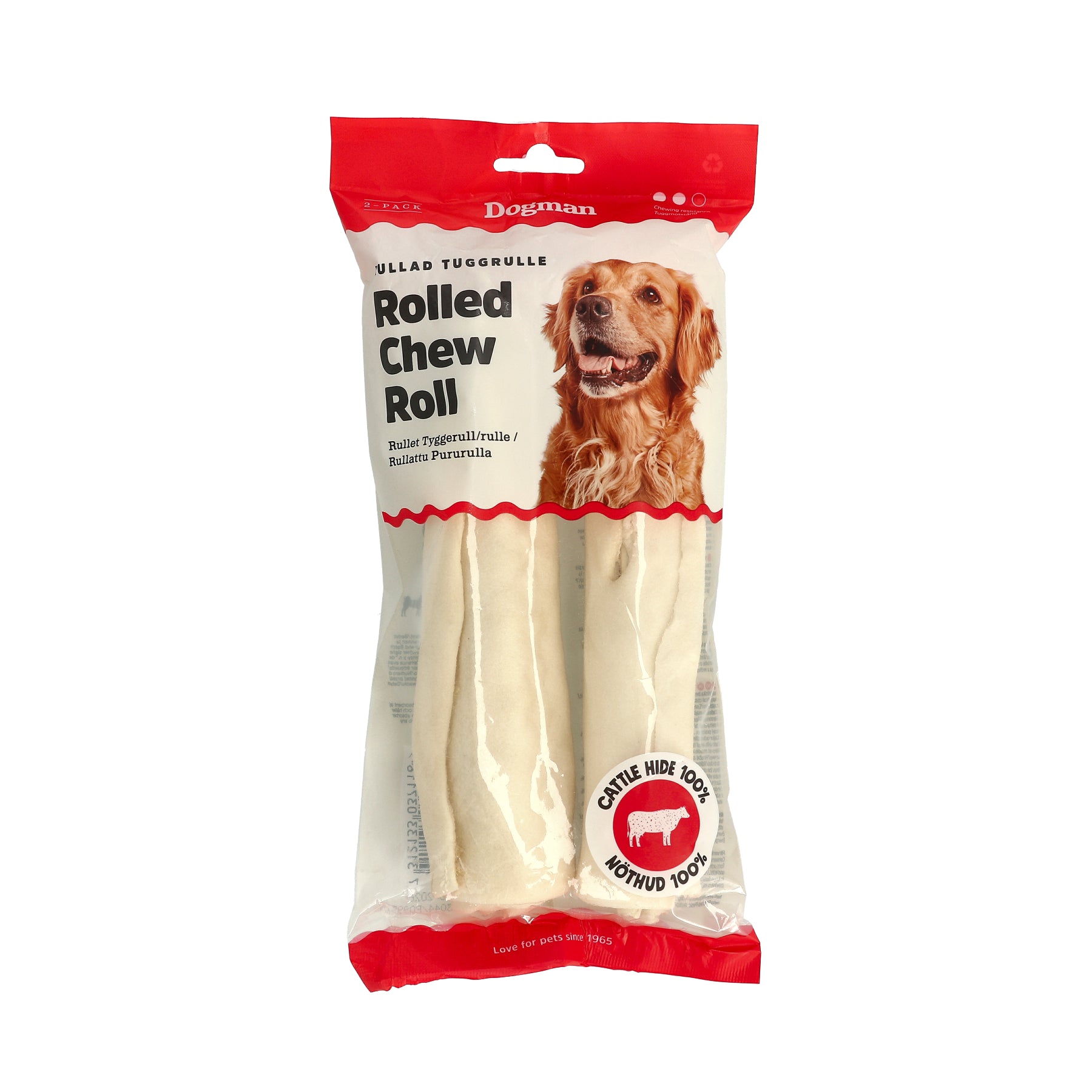 Dogman Tuggrulle Rullad 2p Vit 20cm