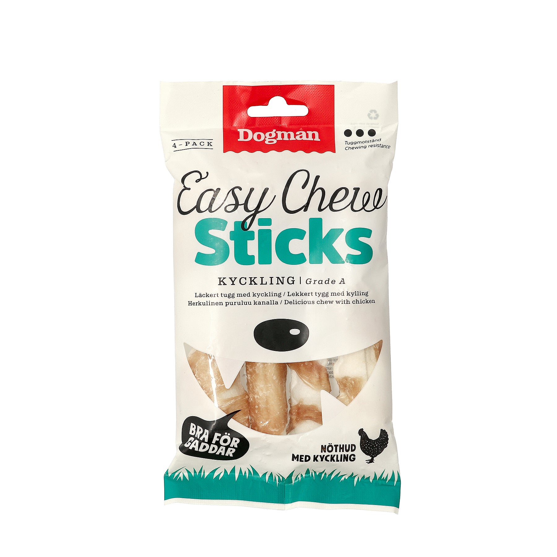 Dogman Easychew Sticks med Kyckling 4p Vit 12,5cm