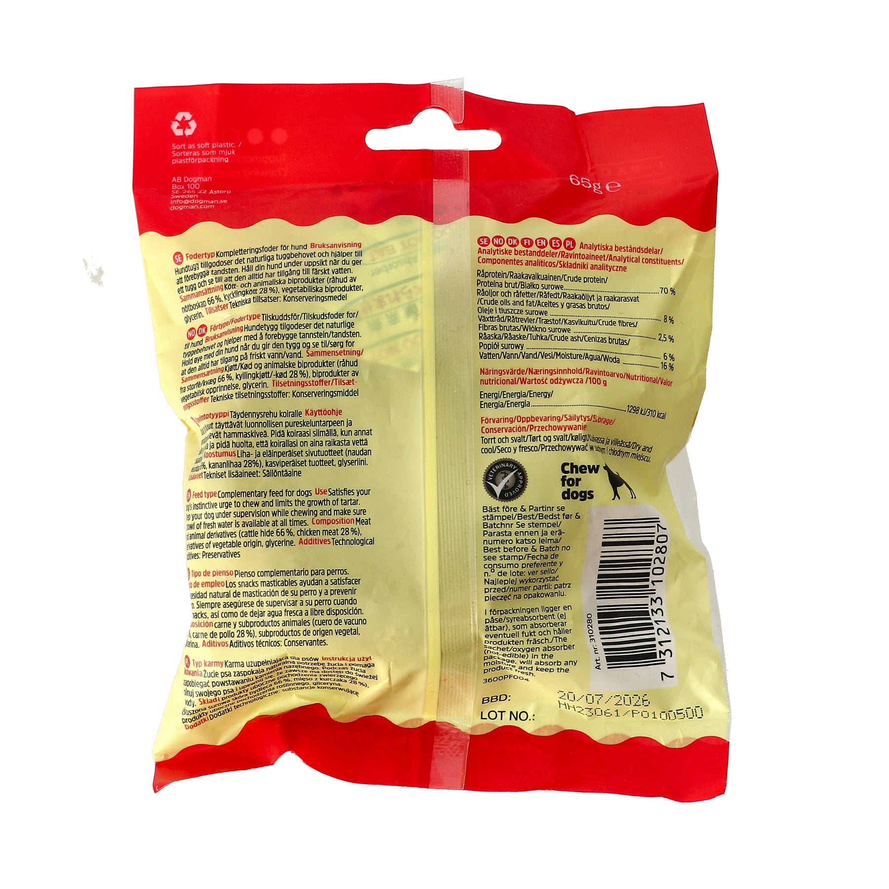 Dogman Tuggring med Kyckling Vit 7,5cm