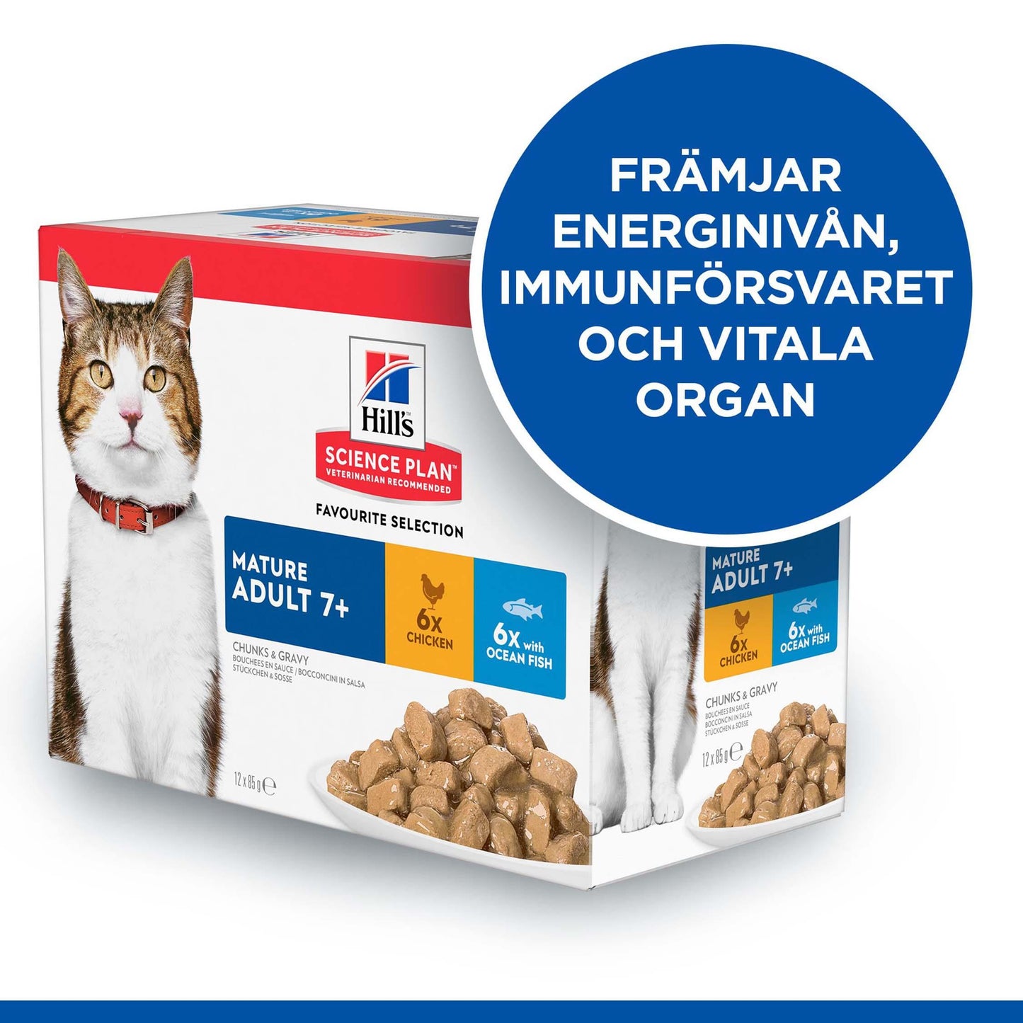 Hills Feline Mature Chicken & Ocean Fish 12x85g portionspåsar