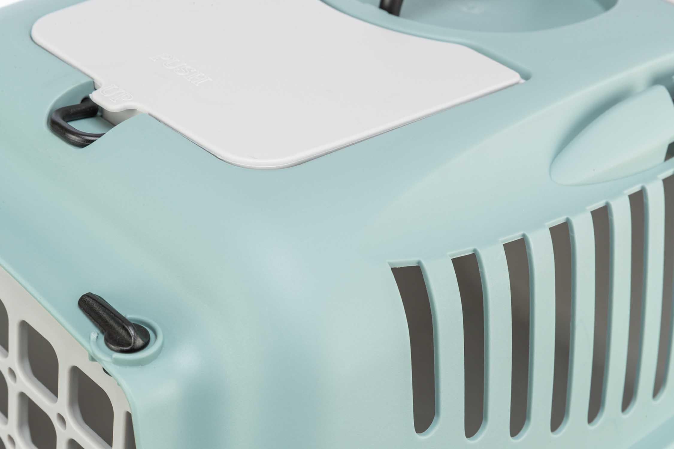 Transportbur Capri 2, XS-S: 37 × 34 × 55 cm, ljusgrå/sage