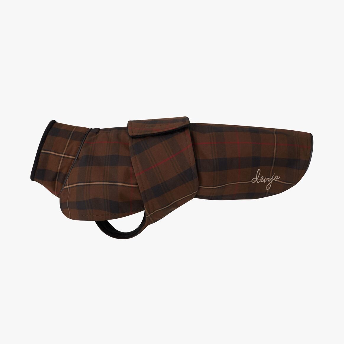 Denjo Dogs Dachshund Coat Tartan Grace with Reflective Elements Brun