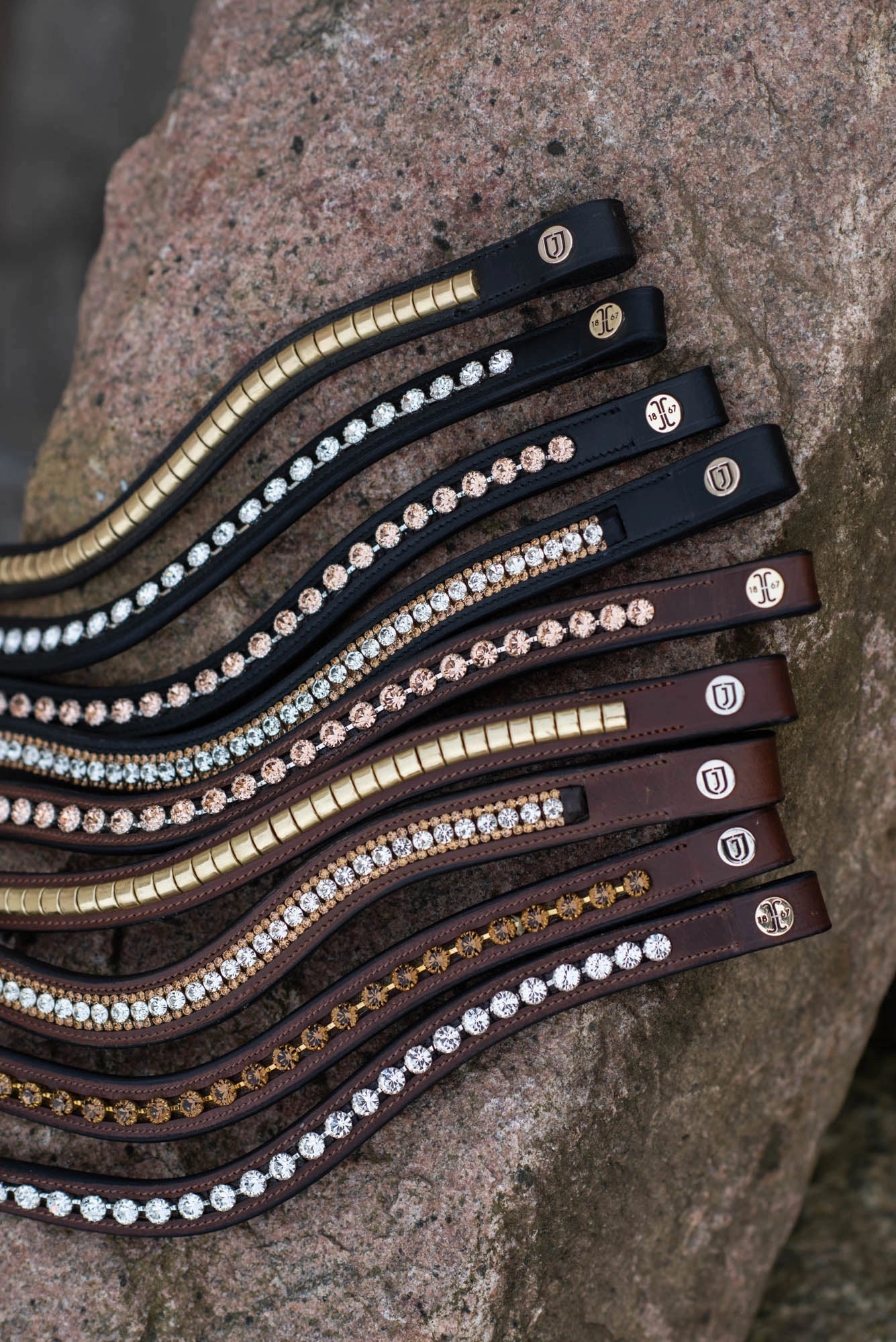 Jacson Pannband Kristall Brons Brun