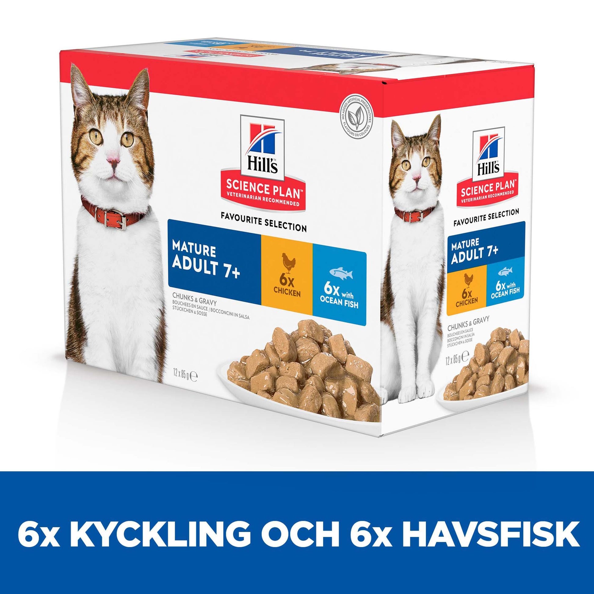 Hills Feline Mature Chicken & Ocean Fish 12x85g portionspåsar