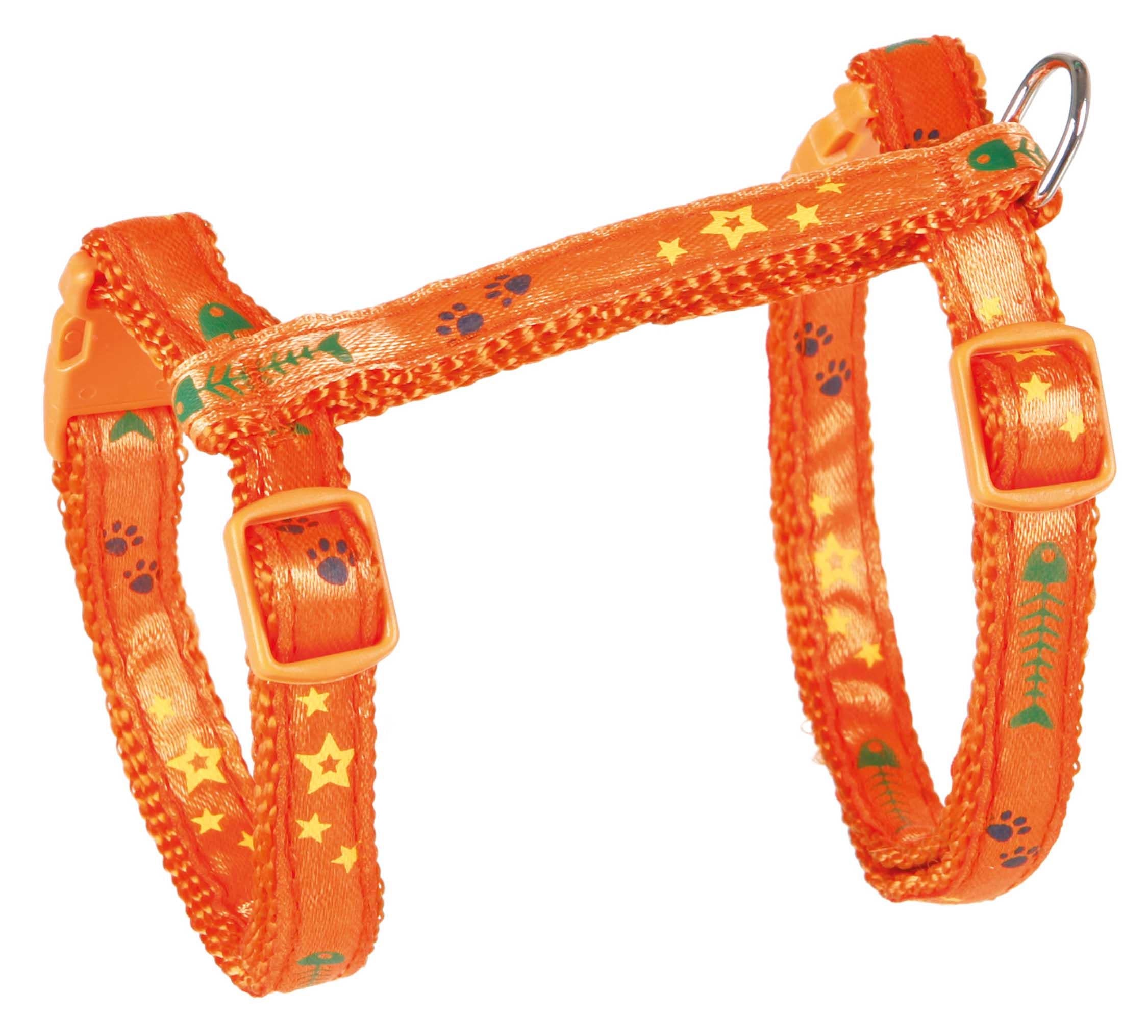 Kattsele+koppel, 23-39 cm/10 mm. 120 cm. Motiv, bl. färger