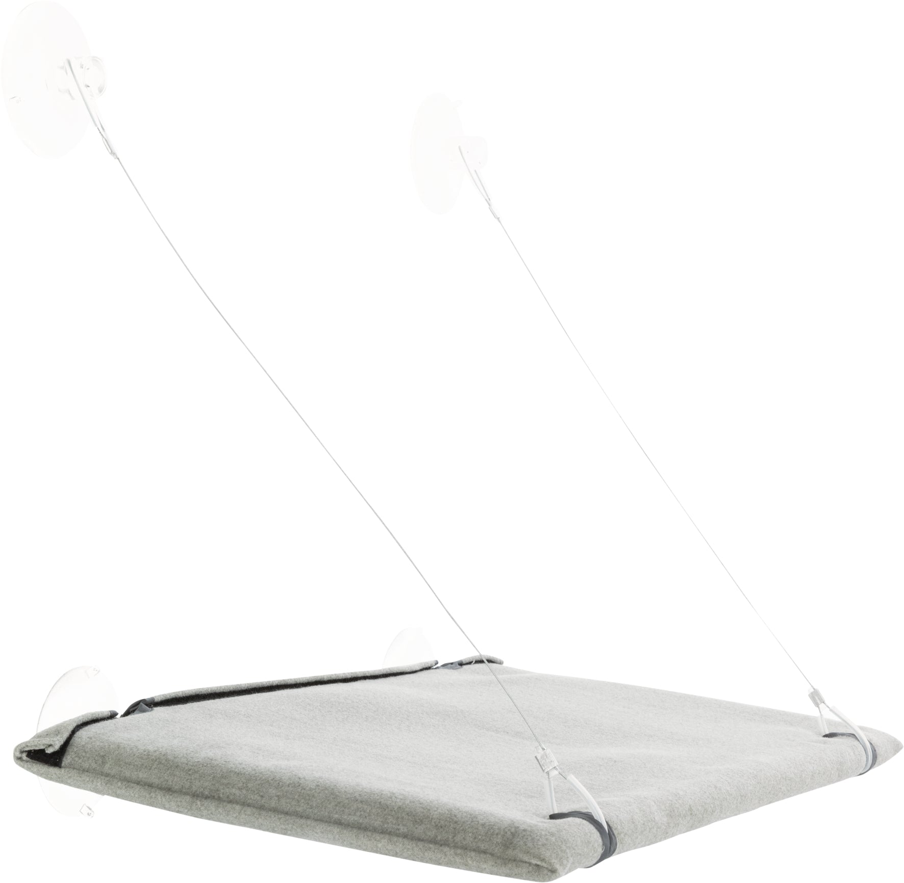 Fönsterdyna katt, med sugkoppar, 50 × 30 cm, grå