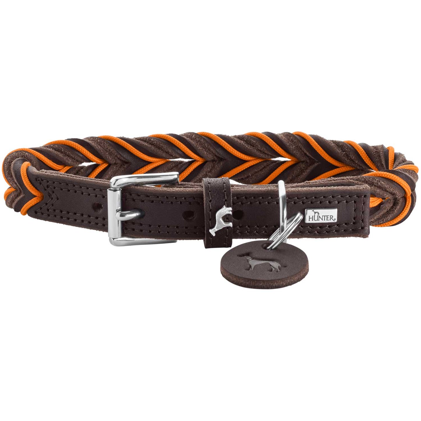 HUNTER Halsband Solid Education Cord Mörkbrun/Orange