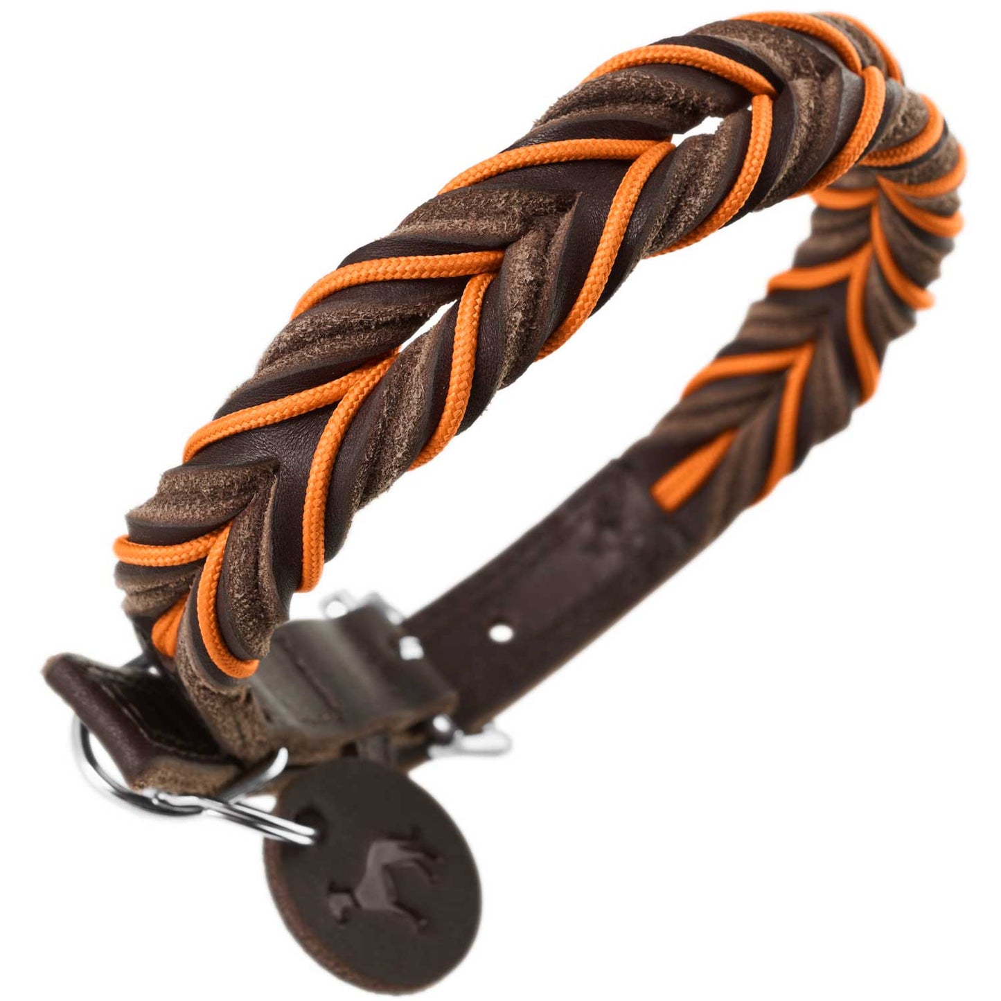 HUNTER Halsband Solid Education Cord Mörkbrun/Orange