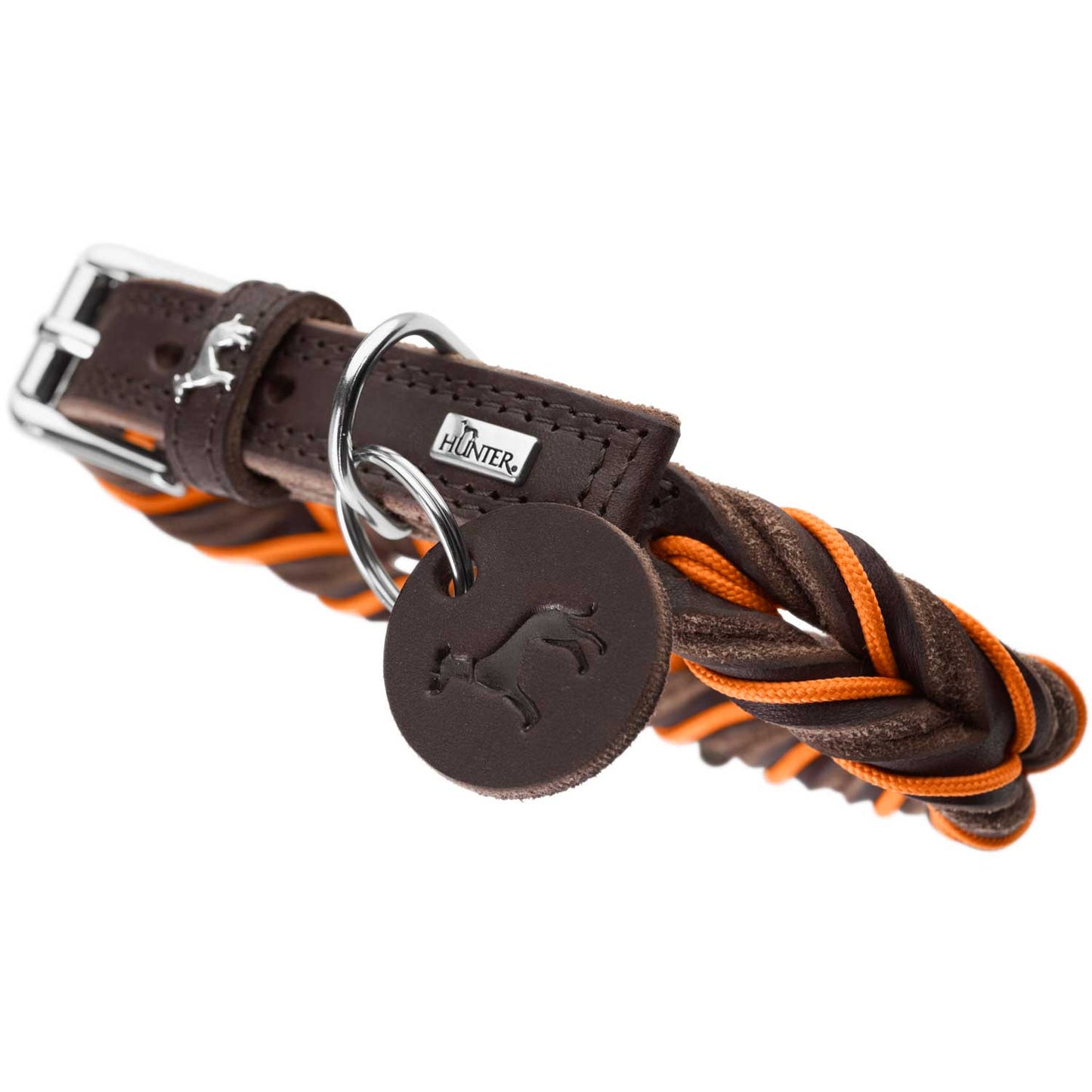 HUNTER Halsband Solid Education Cord Mörkbrun/Orange