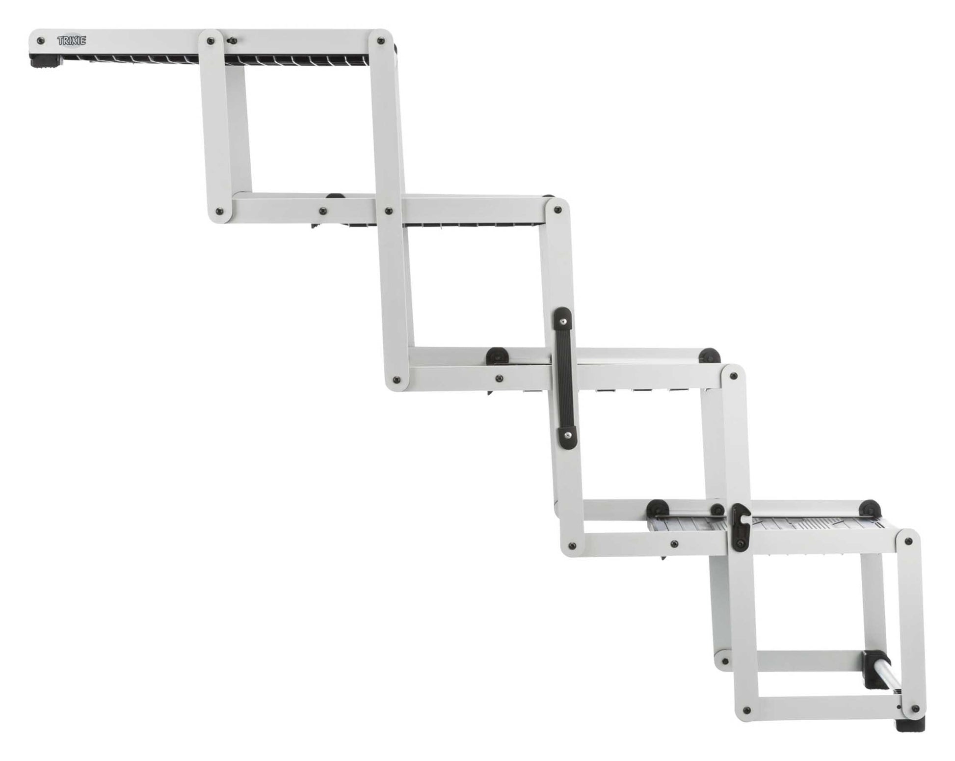 Trappa 4-stegs, hopfällbar, alu. b: 37 cm, h: till 70 cm, d: till 160