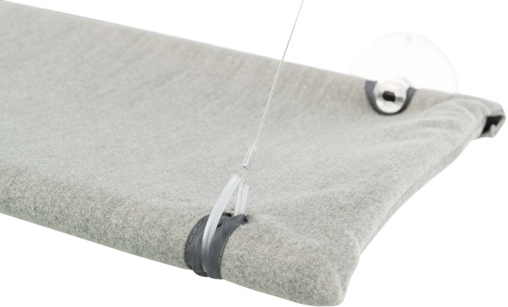 Fönsterdyna katt, med sugkoppar, 50 × 30 cm, grå