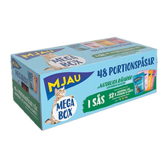 Mjau kött&fisk i sås megabox 48*85g