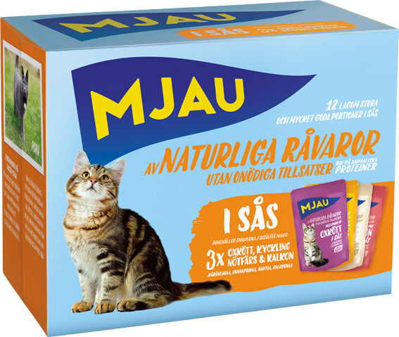 Mjau kött i sås multipack 12*85g