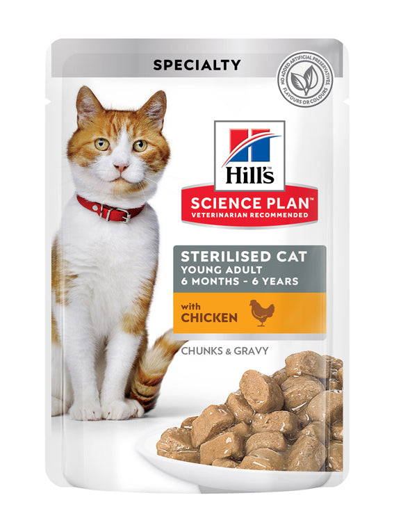 Hills Feline Adult Sterilised Chicken, Fish, Trout & Turkey 12x85g