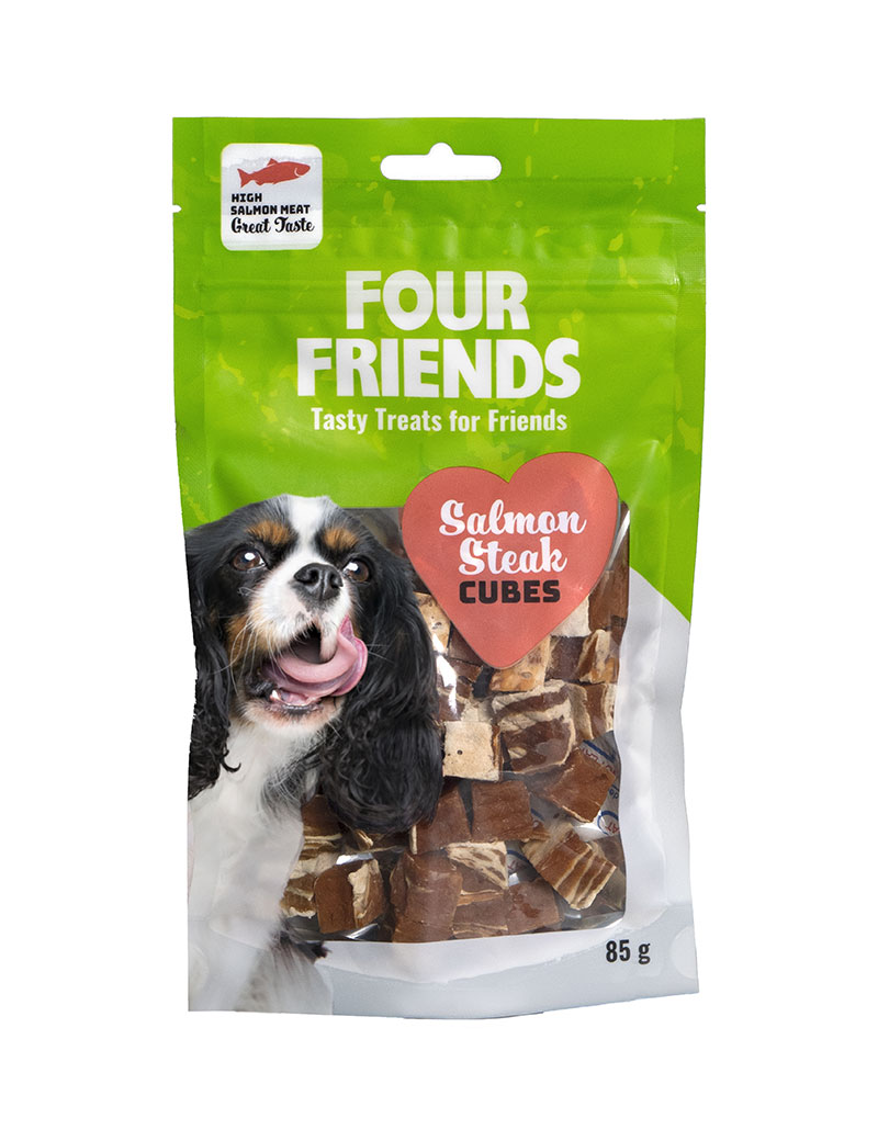 Four Friends Salmon Steak Cubes 6 & 12-pack