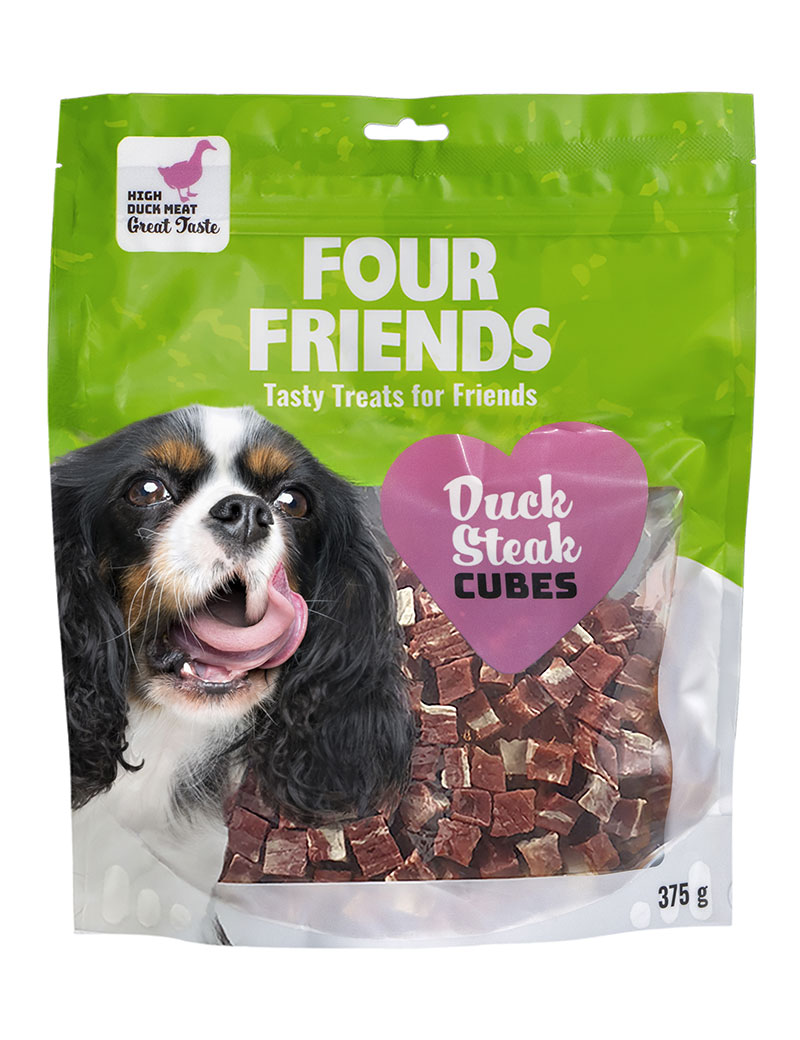 Four Friends Duck Steak Cubes 6 & 12-pack