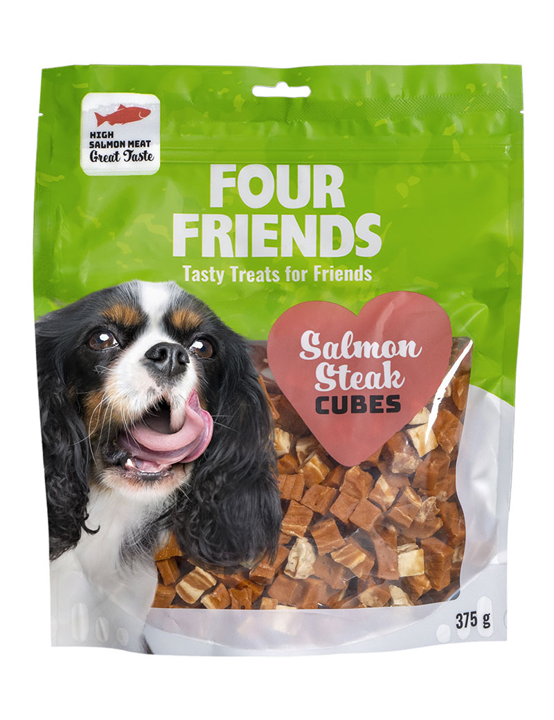 Four Friends Salmon Steak Cubes 6 & 12-pack