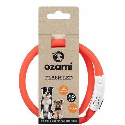 Ozami Halsband Flash Led Turkos Röd 70cm