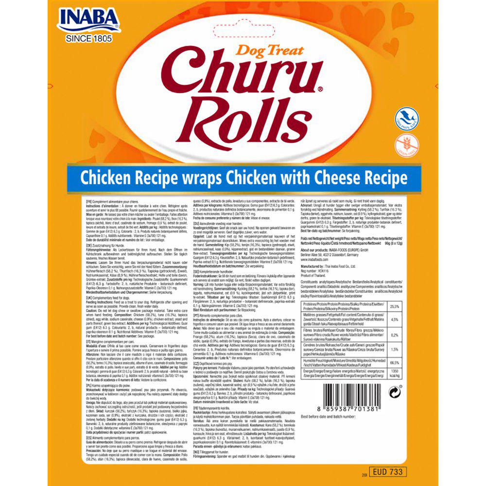 Churu Dog Rolls Chicken With Cheese 8St