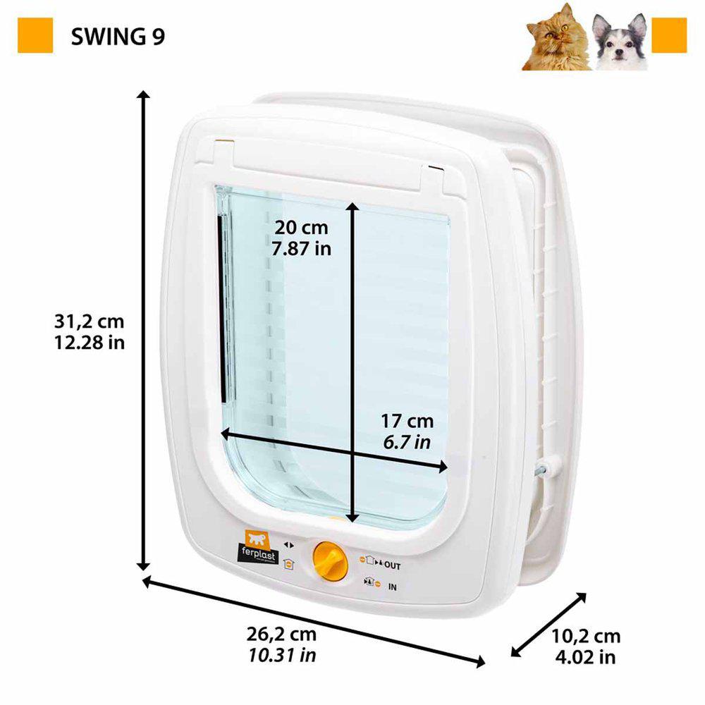 Hund & Kattdörr Swing 9 4Vägs Grå