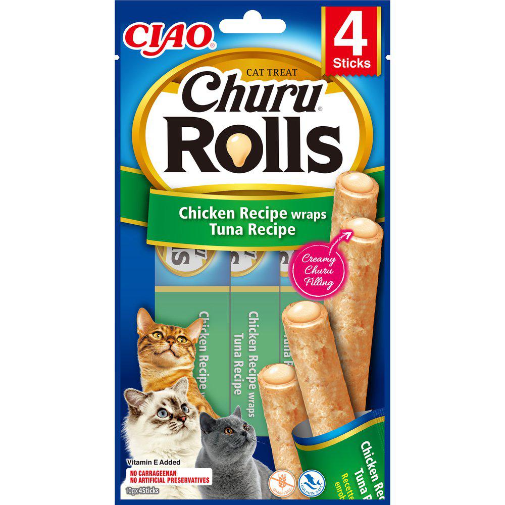 Churu Cat Rolls Chicken And Tuna Wrap 4St