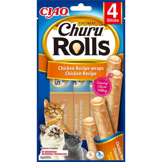 Churu Cat Rolls Chicken Wrap Chicken 4St